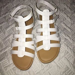 American Eagle White Ankle Strappy Sandals